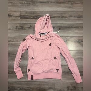 Pink naketano Hoodie with mid pocket